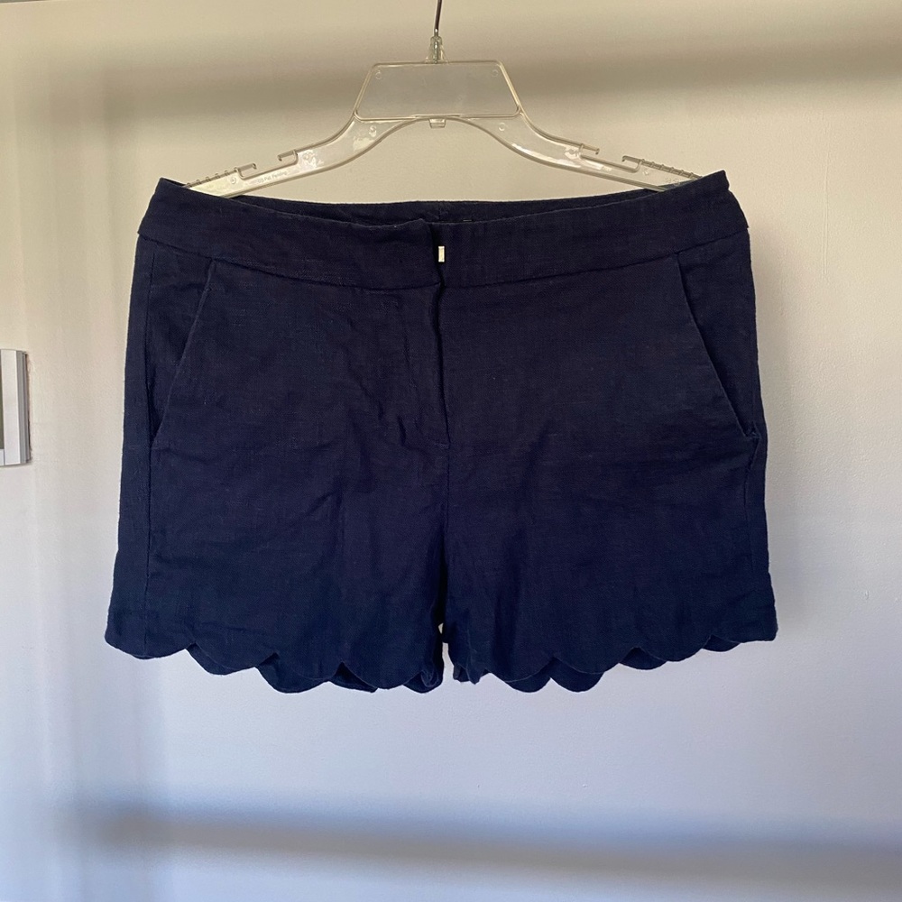Navy blue scalloped shorts